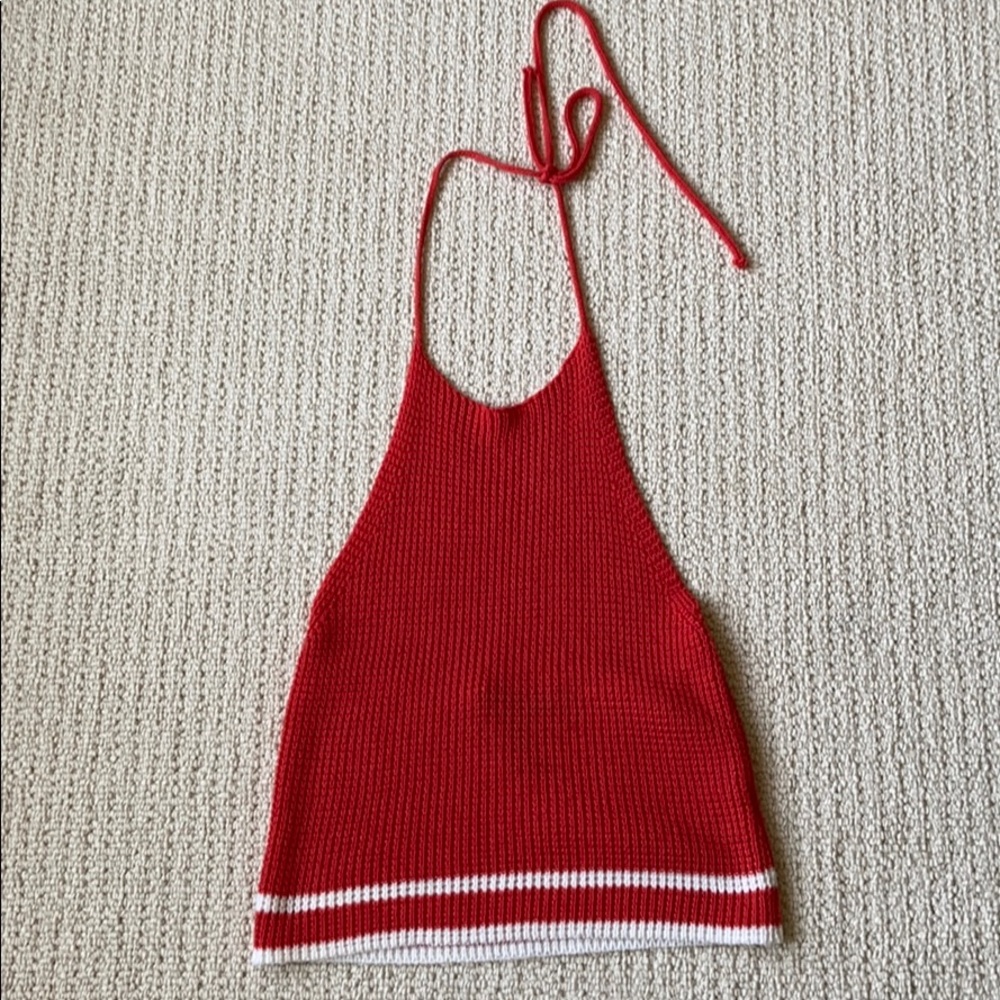 Knit halter crop top